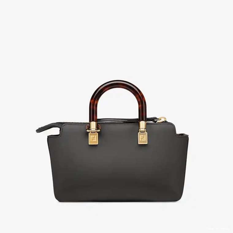 Vintage HOT Fendi Calf In Leather Logo Black Bag ROMA By The Mini Boston Way 0521